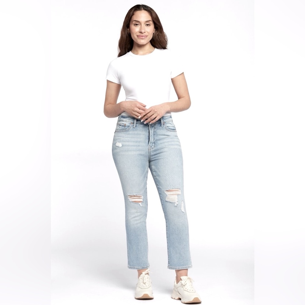 Seven7 The Soho High Rise Classic Straight Leg Light Wash Jeans Size 10